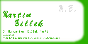 martin billek business card